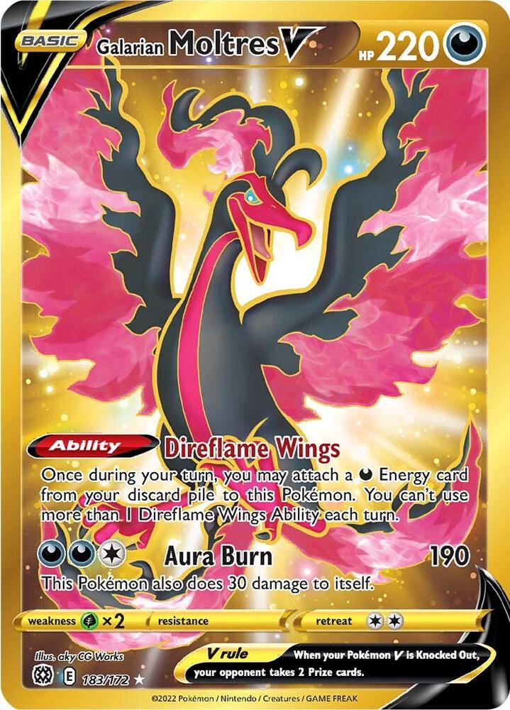 Galarian Moltres V (Secret) - 183/172 - SWSH09: Brilliant Stars (SWSH09)